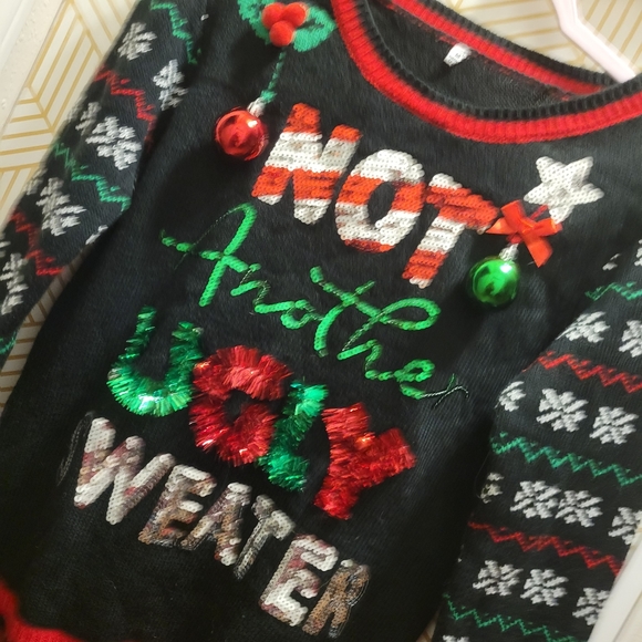 Not another ugly christmas sweater tensel ornaments Fair Isle Slim Fit MED - Picture 2 of 2